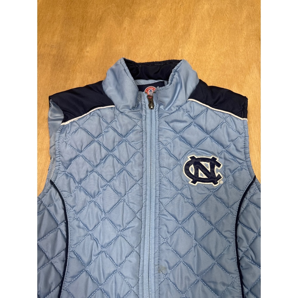UNC Tar Heels Quilted Vest Light Blue Zip Puffer Sleeveless Womens Jacket Size S - Picture 5 of 9